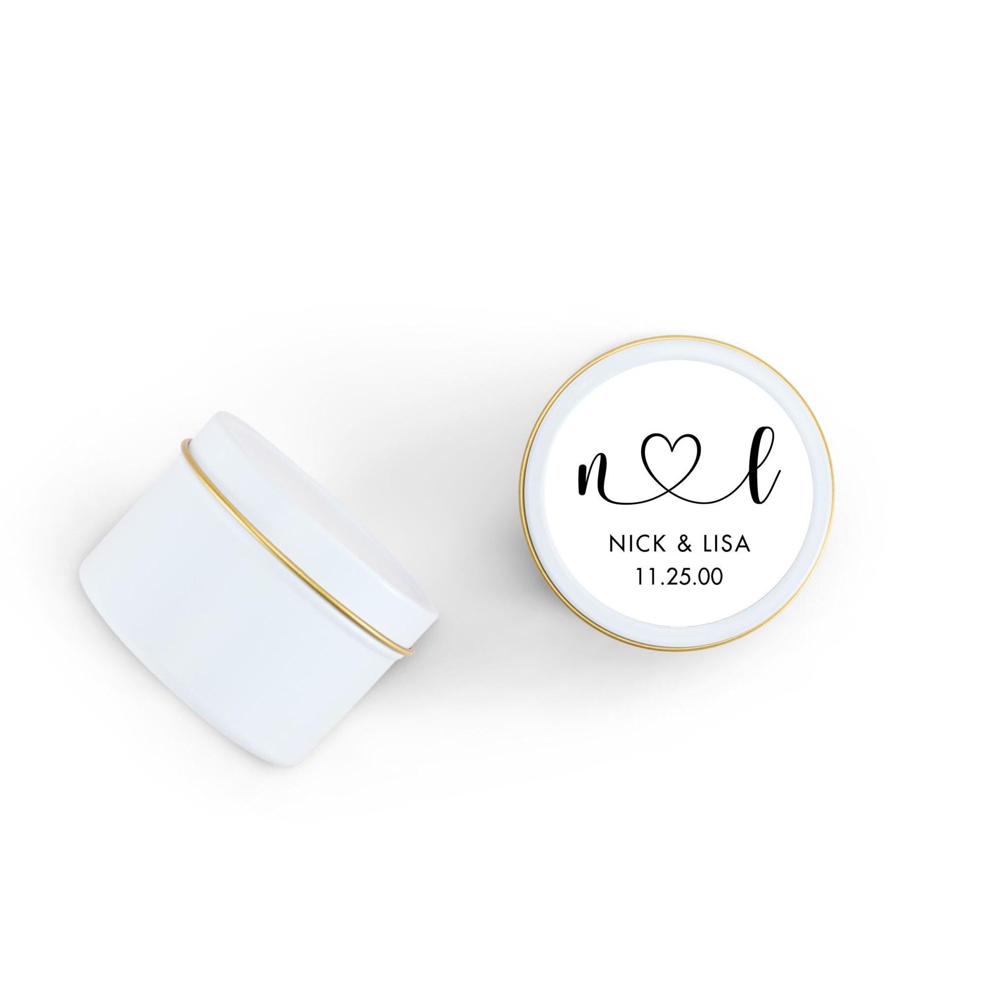 Couple Initial Wedding Favors, Groom Bride initials Candle, Set of 10 4oz Black Tin Candles, Personalized Wedding Gift