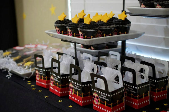 Baby Shower Favor Boxes - Modern Ladybug Red - Personalized Custom Party Treat Container Gift Bags - Set Of 10