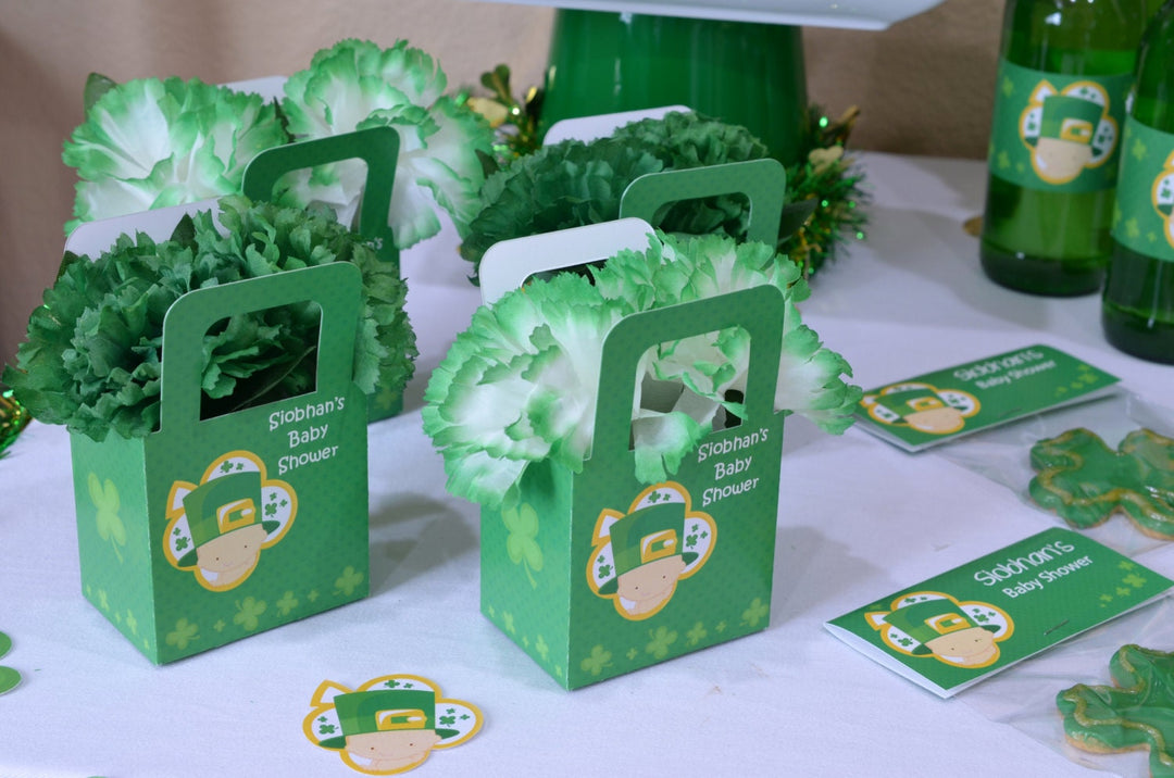 Baby Shower Favor Boxes - Modern Ladybug Red - Personalized Custom Party Treat Container Gift Bags - Set Of 10