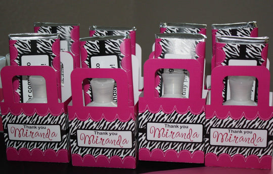 Baby Shower Favor Boxes - Fire Truck - Personalized Custom Party Treat Container Gift Bags - Set Of 10