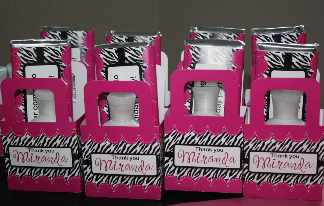 Baby Shower Favor Boxes - Jungle Safari Party - Personalized Custom Party Treat Container Gift Bags - Set Of 10