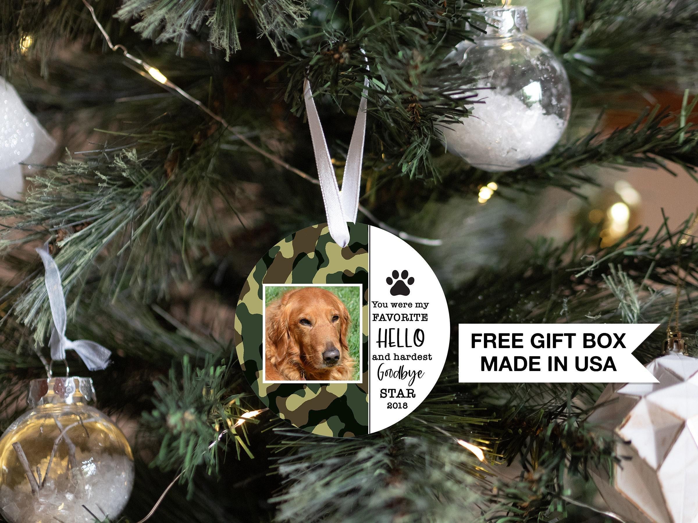 Personalized Pet Memorial Christmas Ornament, Sympathy Gift for Loss of Pet