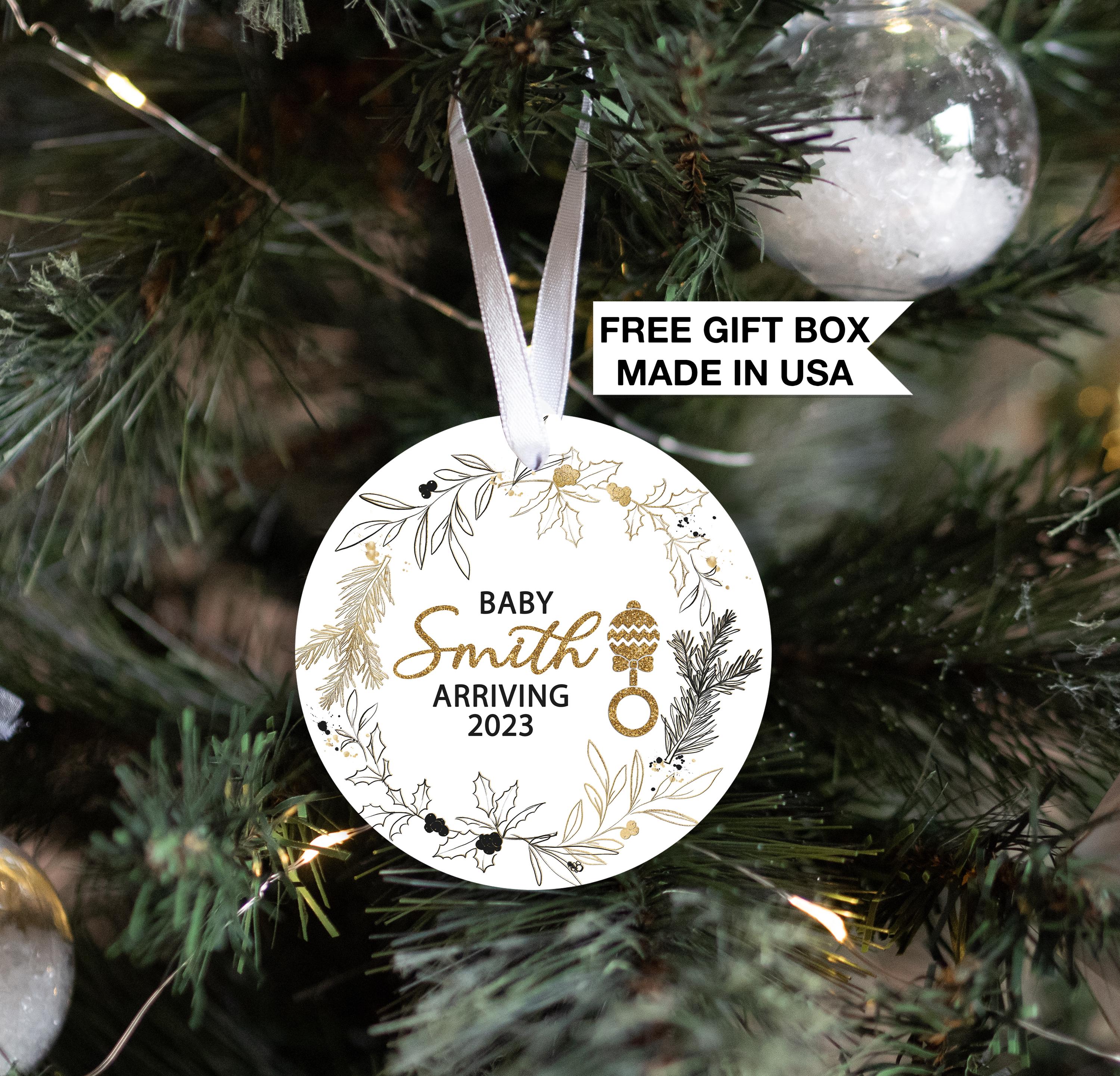 Coming Soon Baby Christmas Ornament, Baby On The Way Announcement Christmas