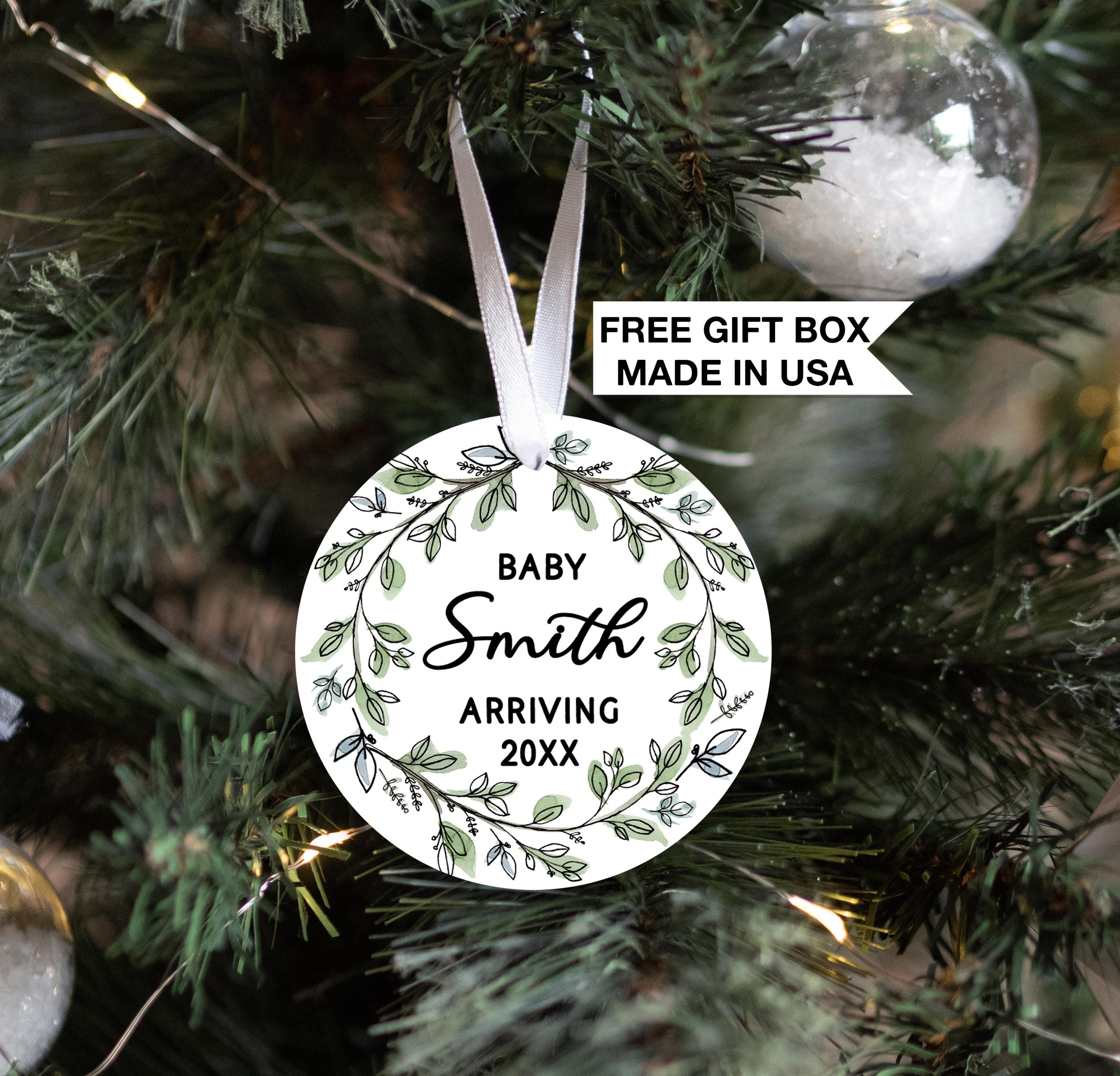 Baby on the Way Christmas Ornament, Personalized Coming Soon First Christmas