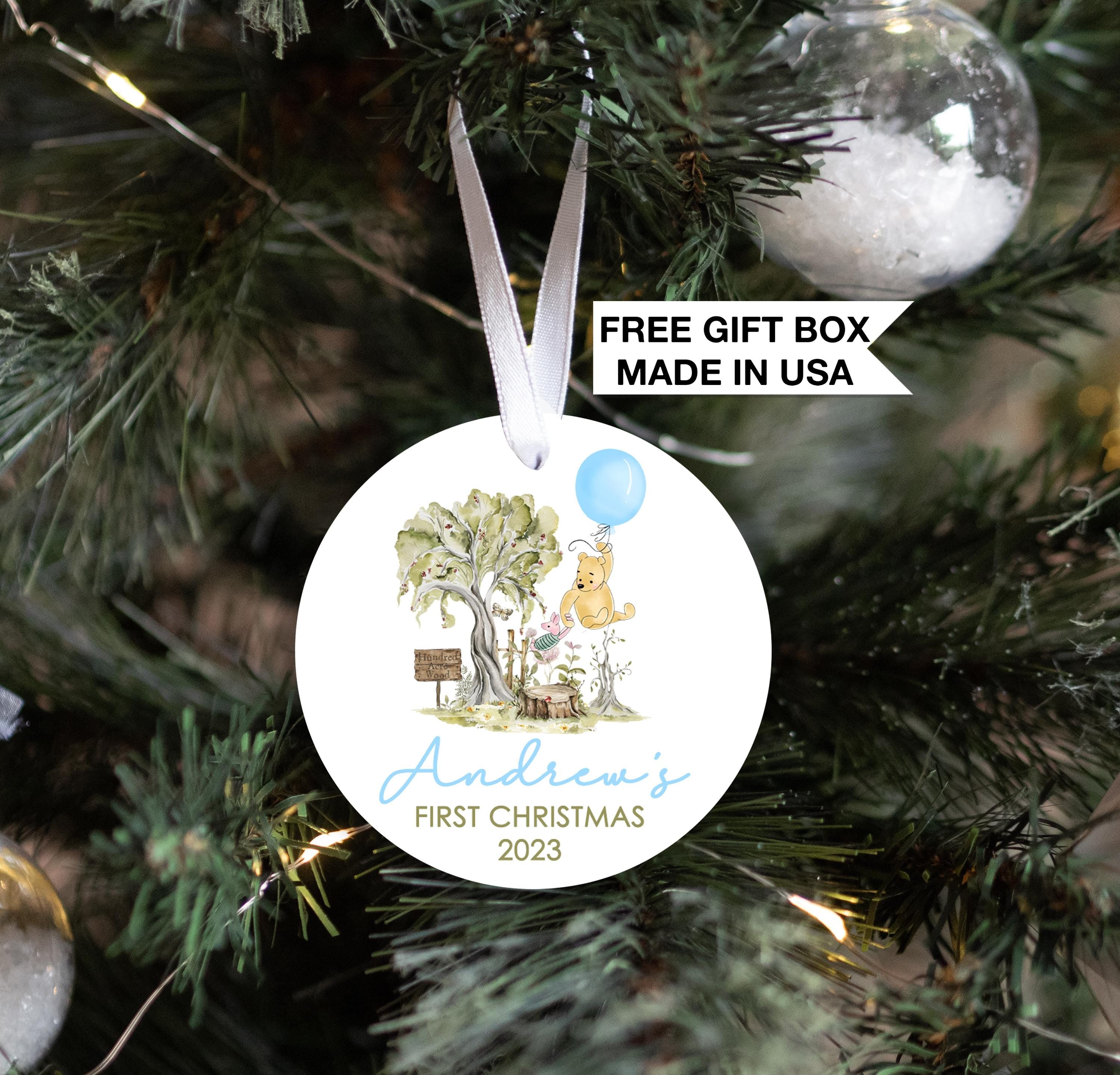 Winnie-The-Pooh Baby's First Christmas Ornament| Baby First Christmas | Personalized Baby Christmas Ornament