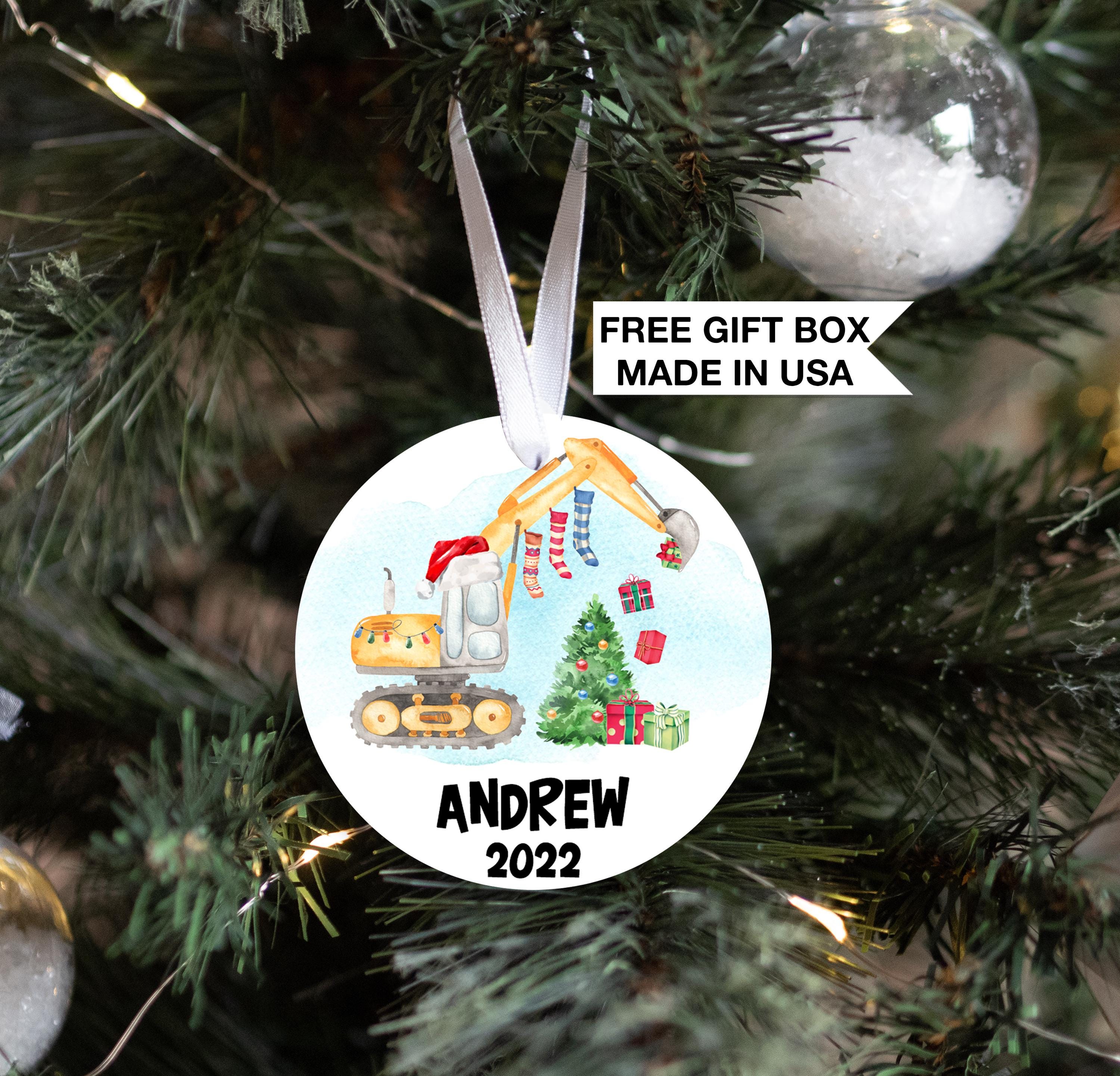 First Christmas Tractor Truck, Personalized Baby Boy First Christmas Ornament