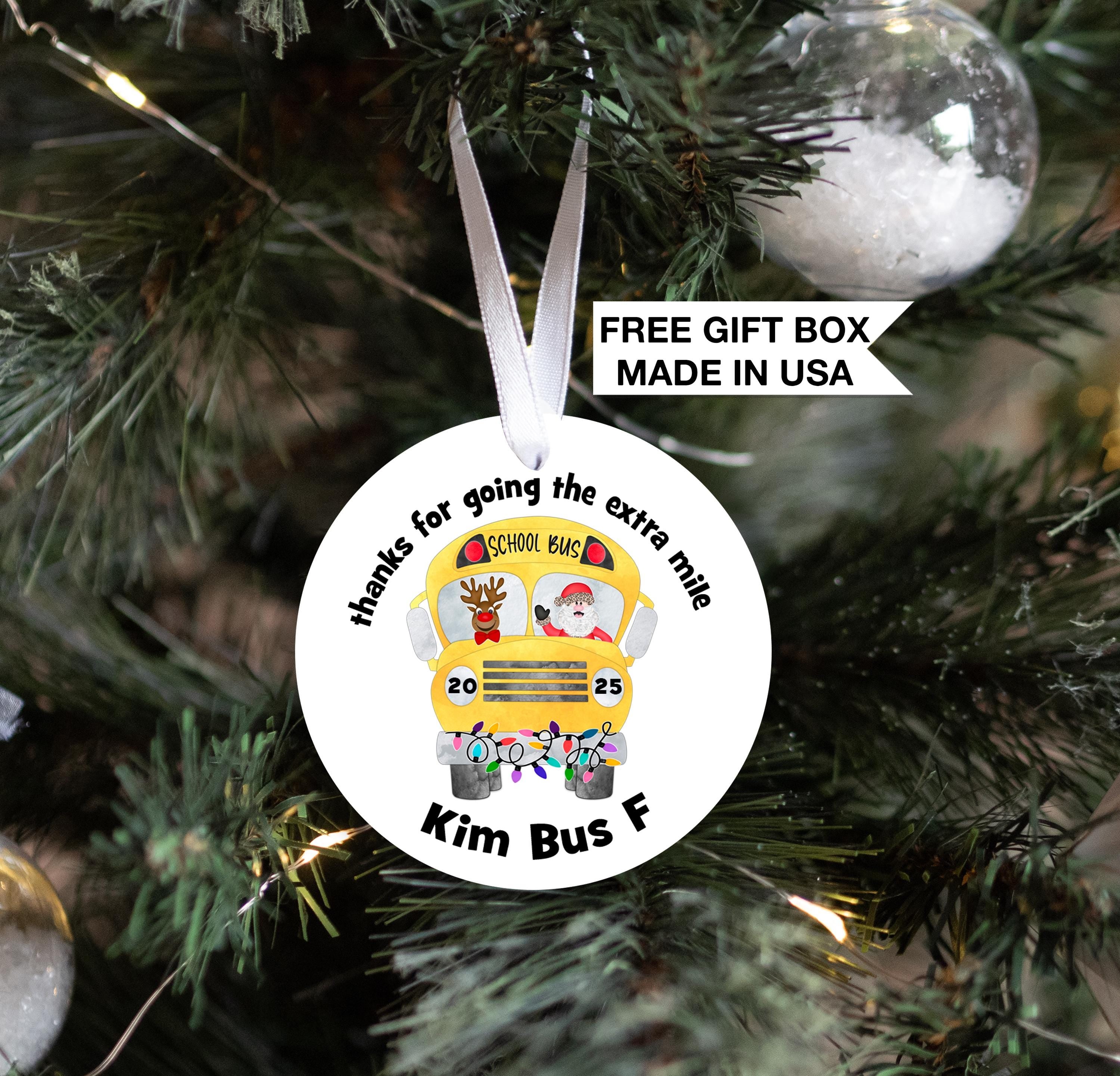 School Bus Driver Christmas Ornament, Personalized Bus Driver Appreciation Gift
