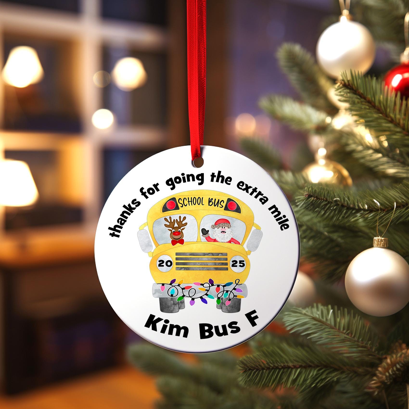 School Bus Driver Christmas Ornament, Personalized Bus Driver Appreciation Gift