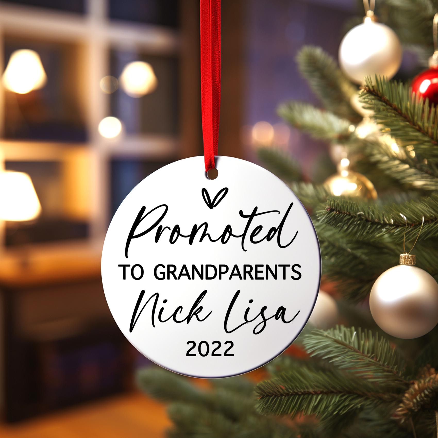 Personalized Promoted To Grandparents Christmas Ornament| Baby First Christmas | Baby Christmas Ornament | Baby On The Way |Grandparent Gift