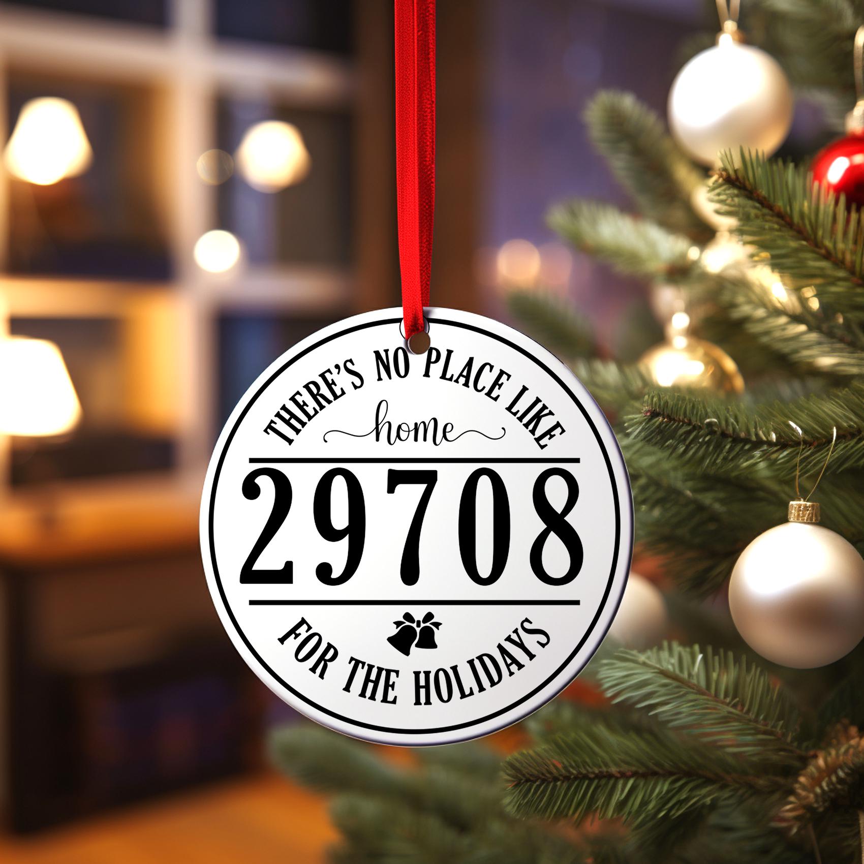 No Place Like Home Christmas Ornament, Personalized Zip Code Ornament, Realtor Gift