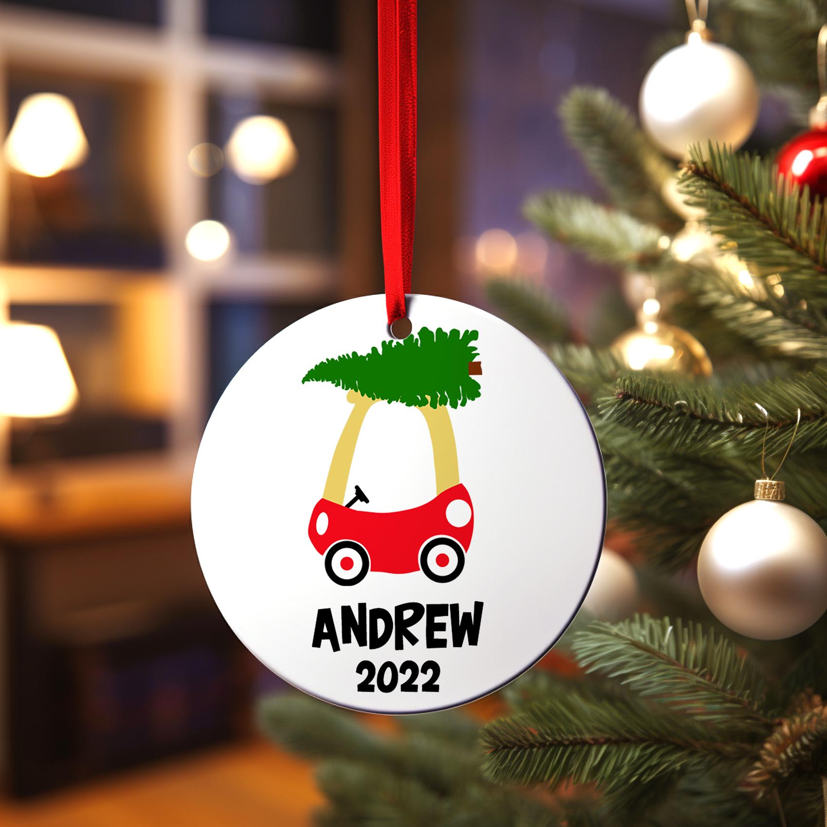 First Christmas Red Truck, Personalized Baby Girl or Boy First Christmas Ornament