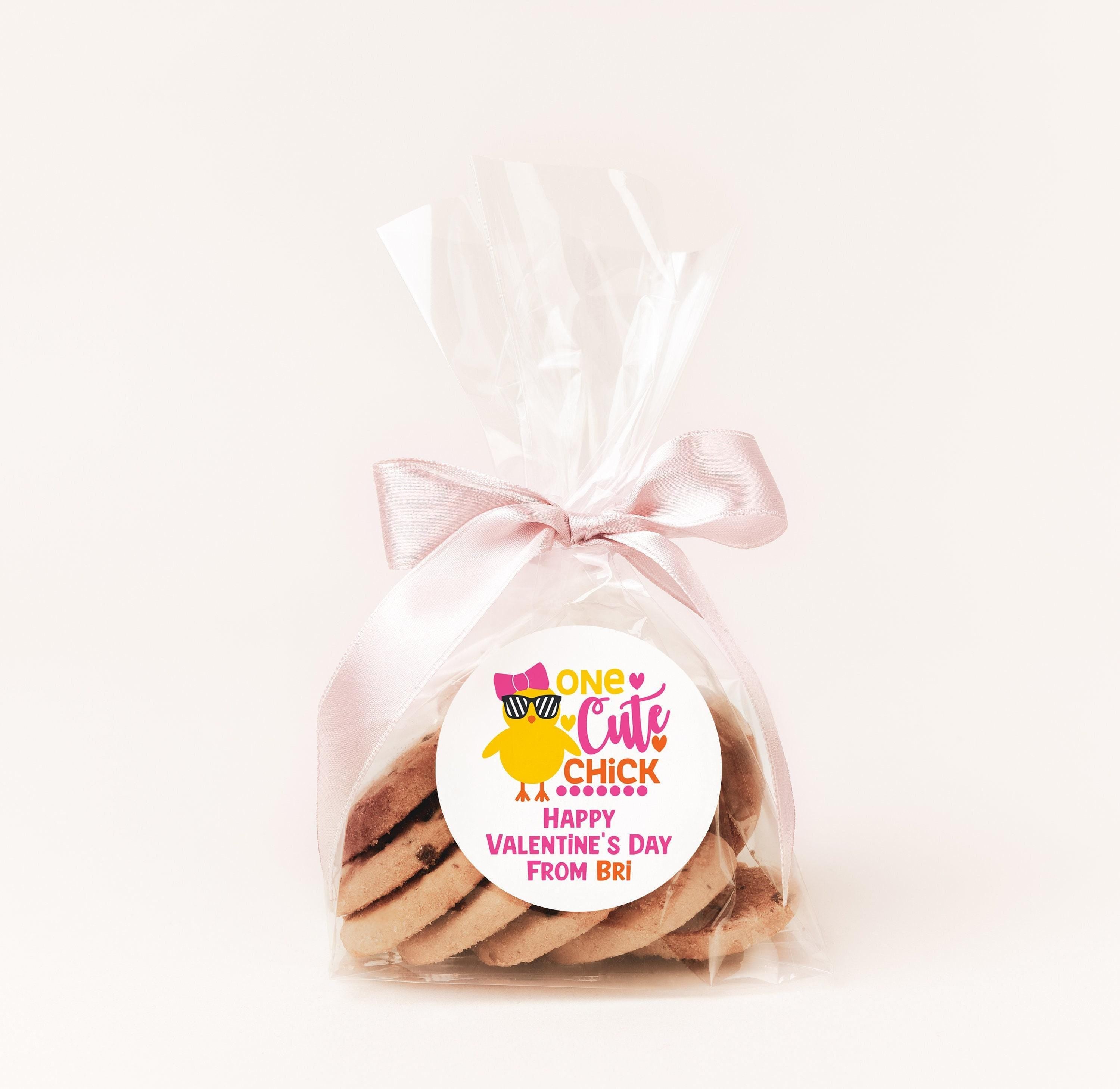 One Cute Chick Valentines Day Stickers - Personalized Valentine Round Sticker Labels - Classroom Valentines for School