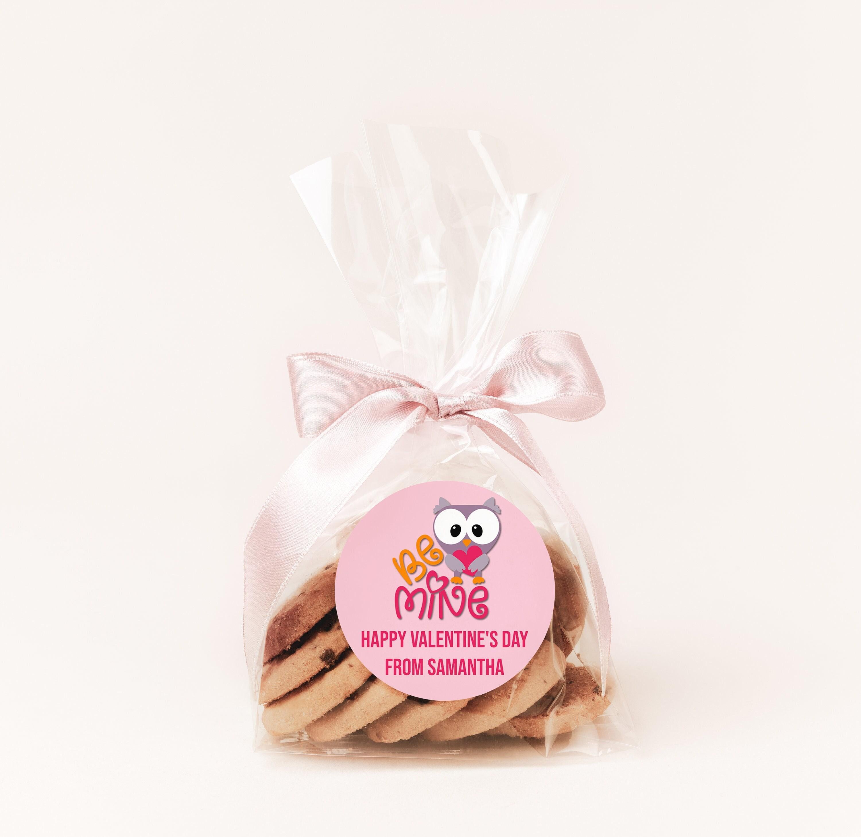 Be Mine Owl Valentines Day Stickers - Personalized Valentine Round Sticker Labels - Classroom Valentines for School