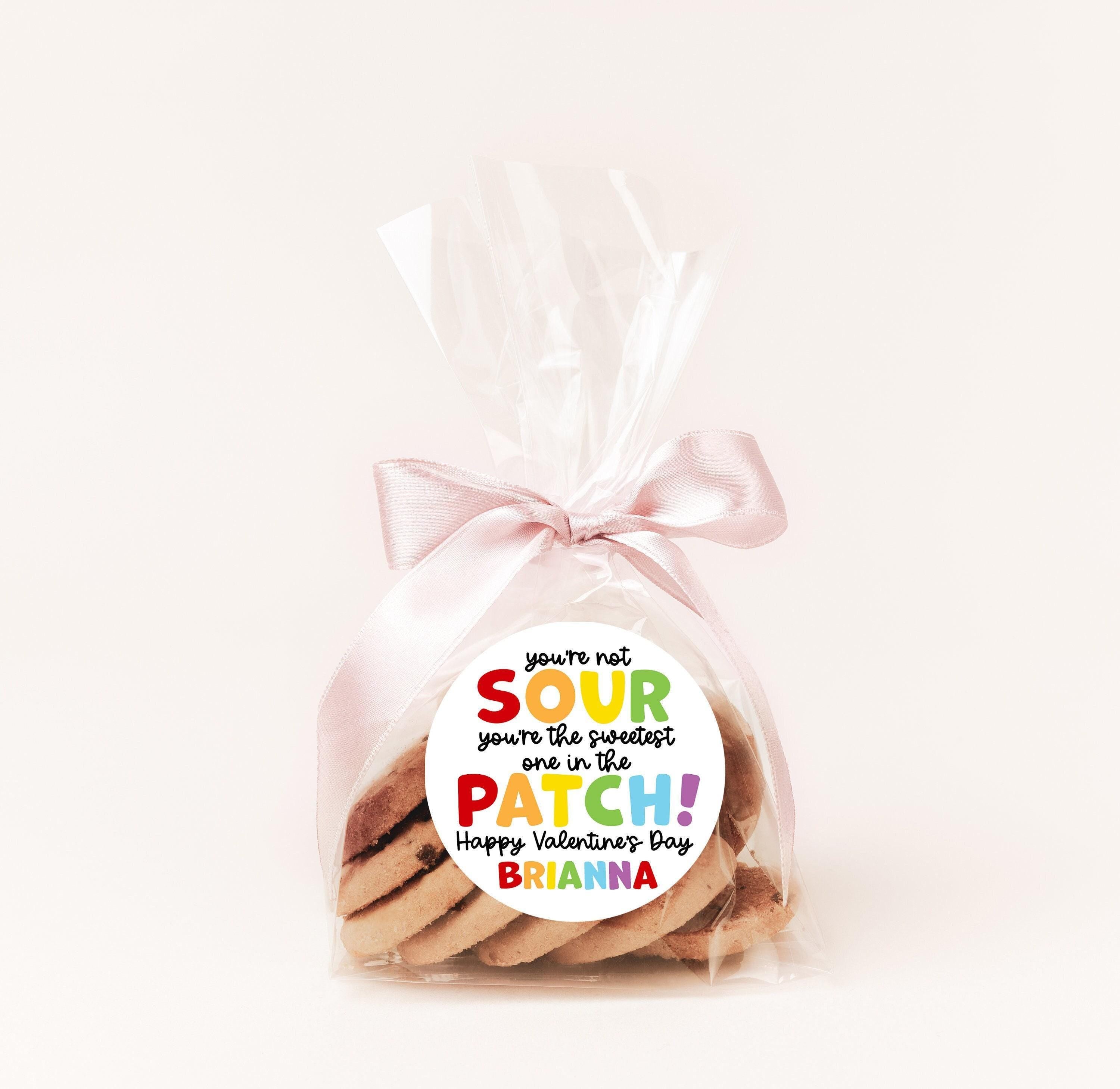 Sour Candy Valentines Day Stickers - Personalized  Valentine Round Sticker Labels - Classroom Valentines for School