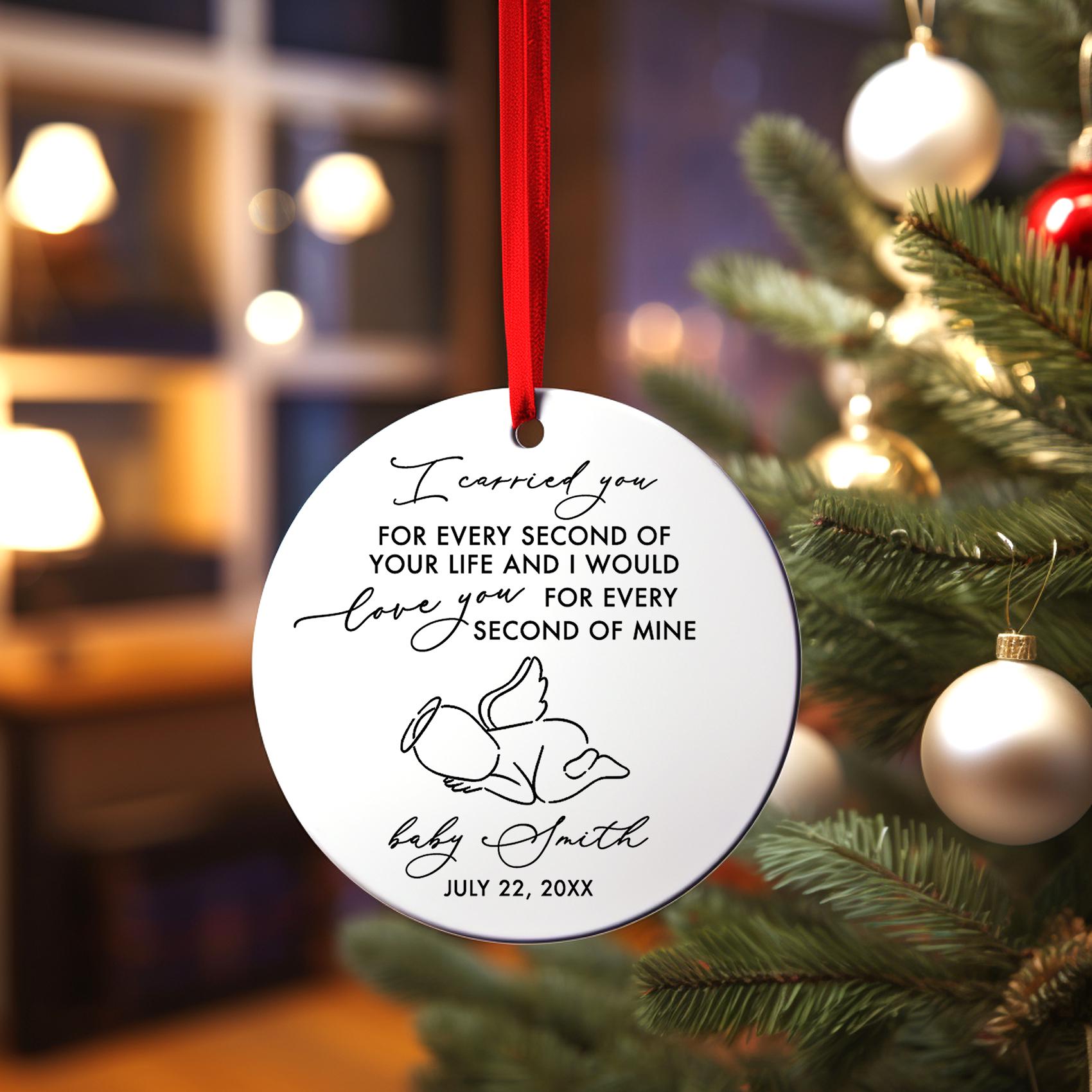 Miscarriage Ornament, Personalized Baby Memorial Gift, Child Loss Remembrance