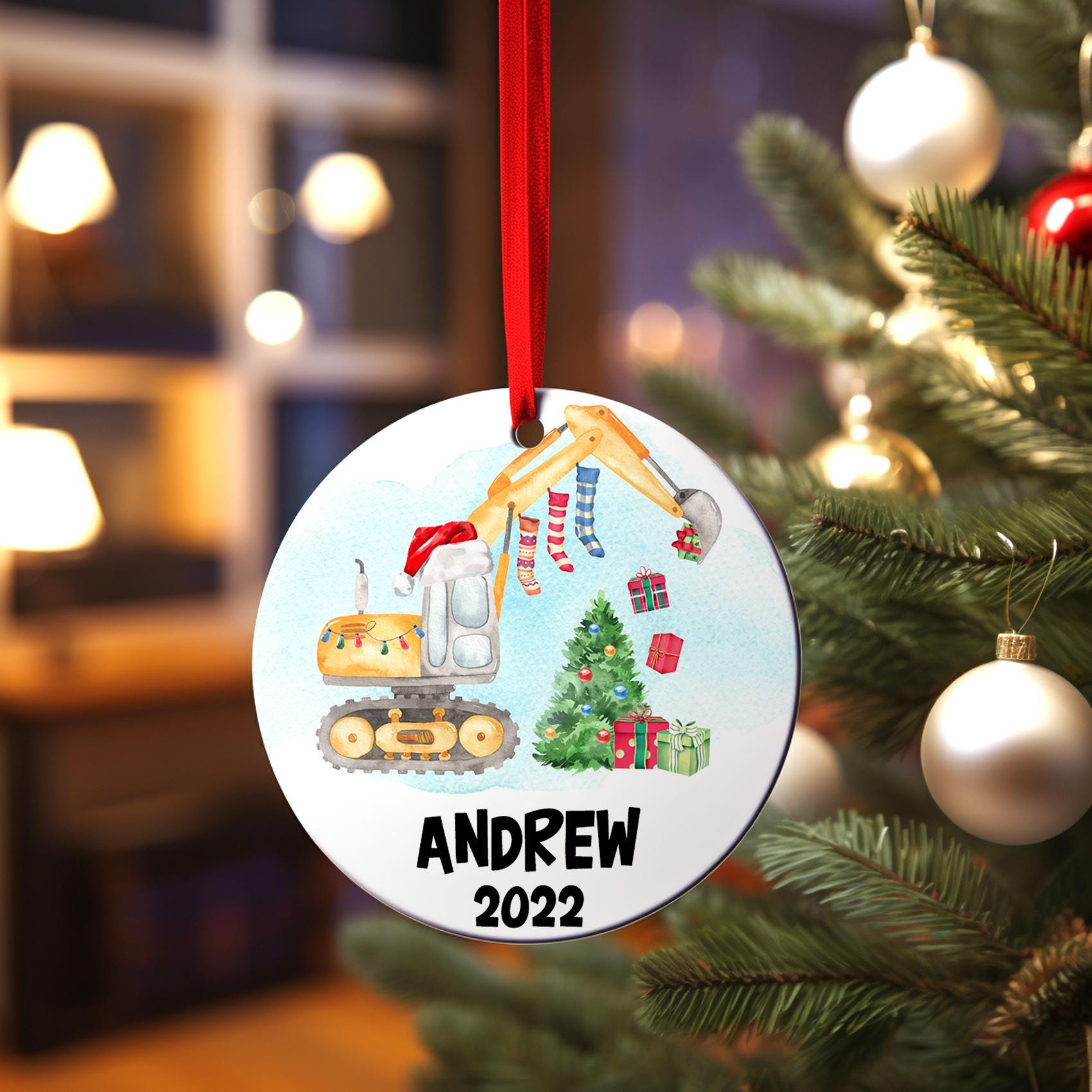 First Christmas Tractor Truck, Personalized Baby Boy First Christmas Ornament
