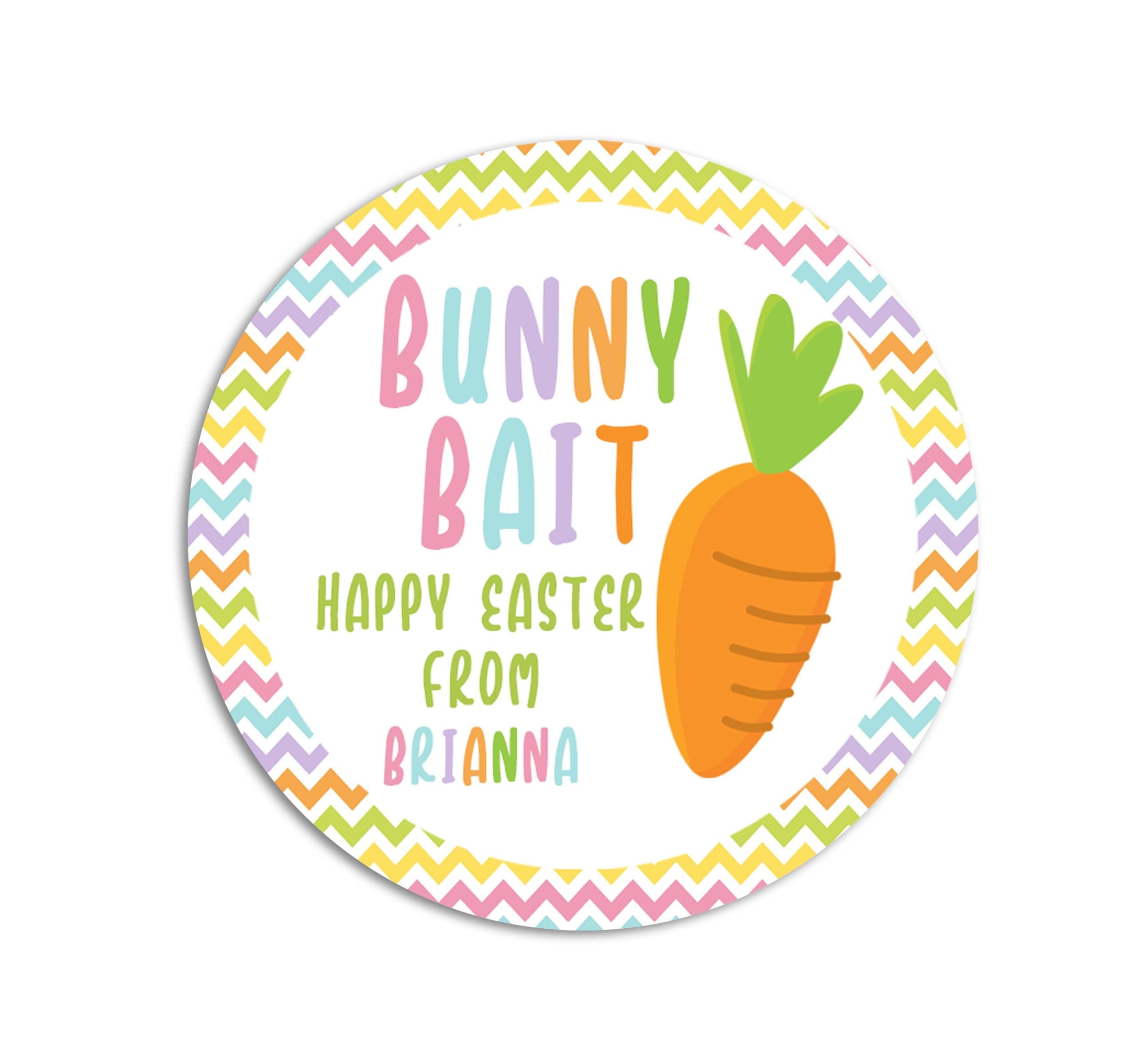 Easter Stickers, Bunny Bait, Personalized Easter Stickers, Kids Easter Treat Bags, Easter Labels for Favors, Easter Classroom