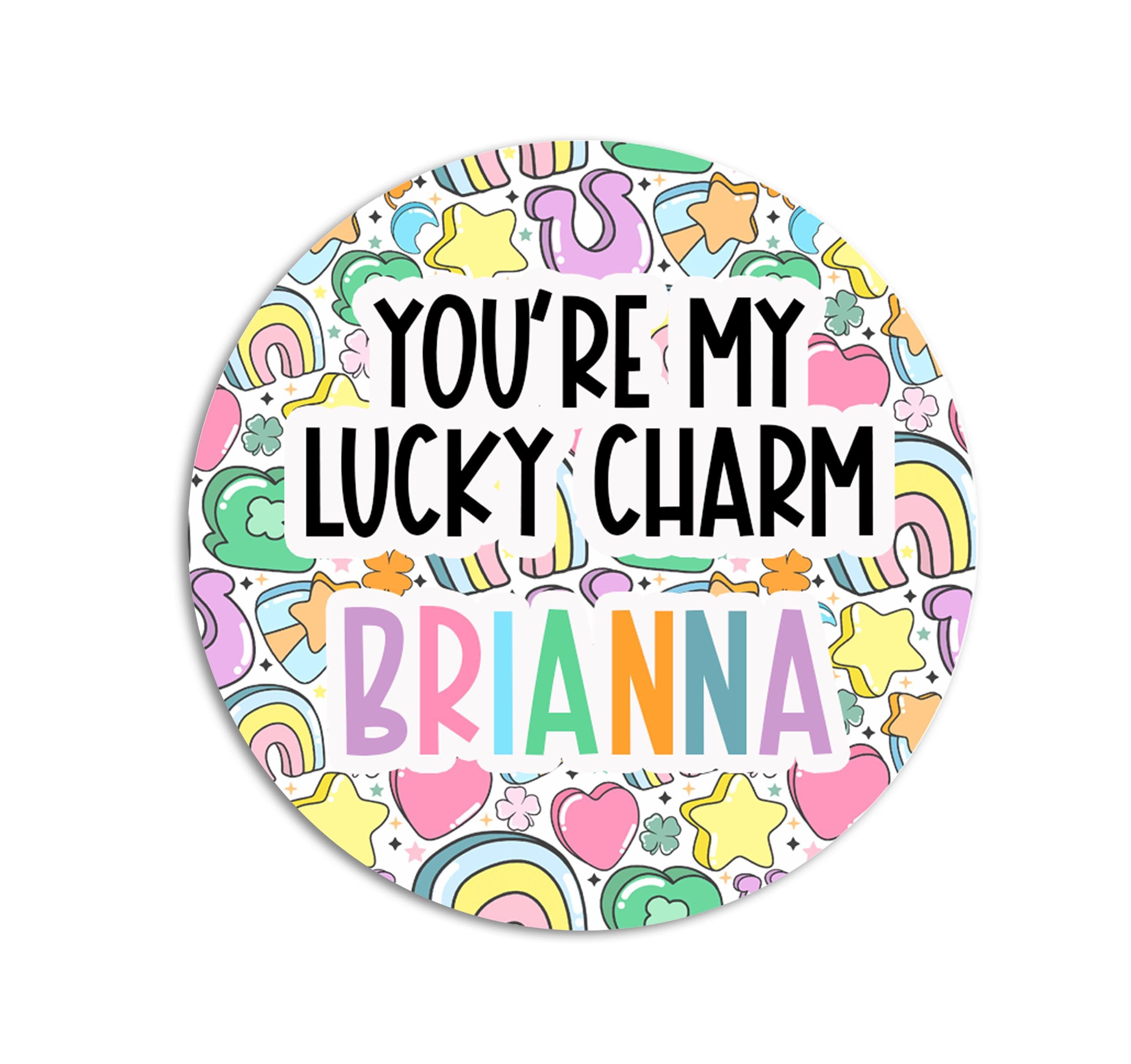 St. Patricks Day Stickers, Personalized Lucky Charm Round Stickers, St. Patrick's Day Classroom Stickers, Treat Bag Stickers