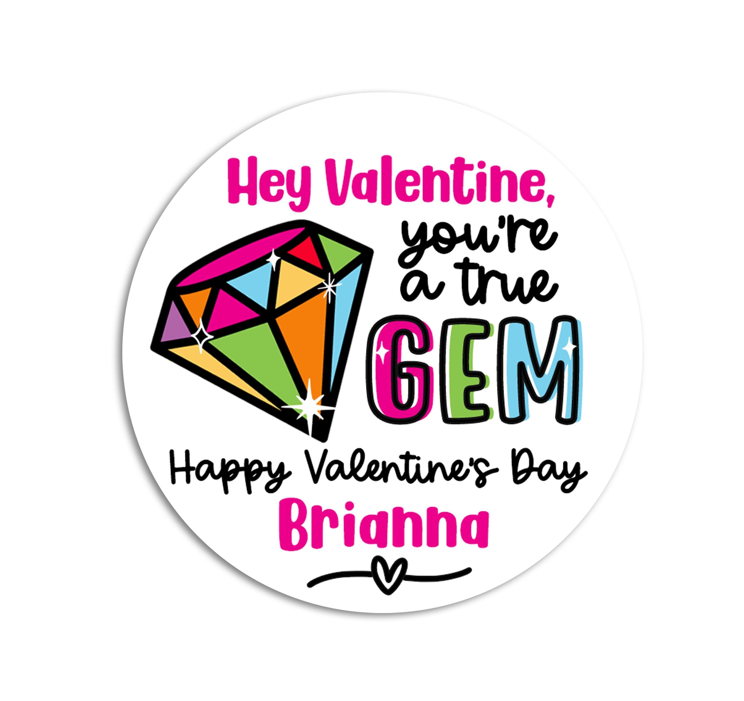 You are a Gem Valentine Sticker, Gemstone Classroom Valentine, Personalized Ring Pop Label