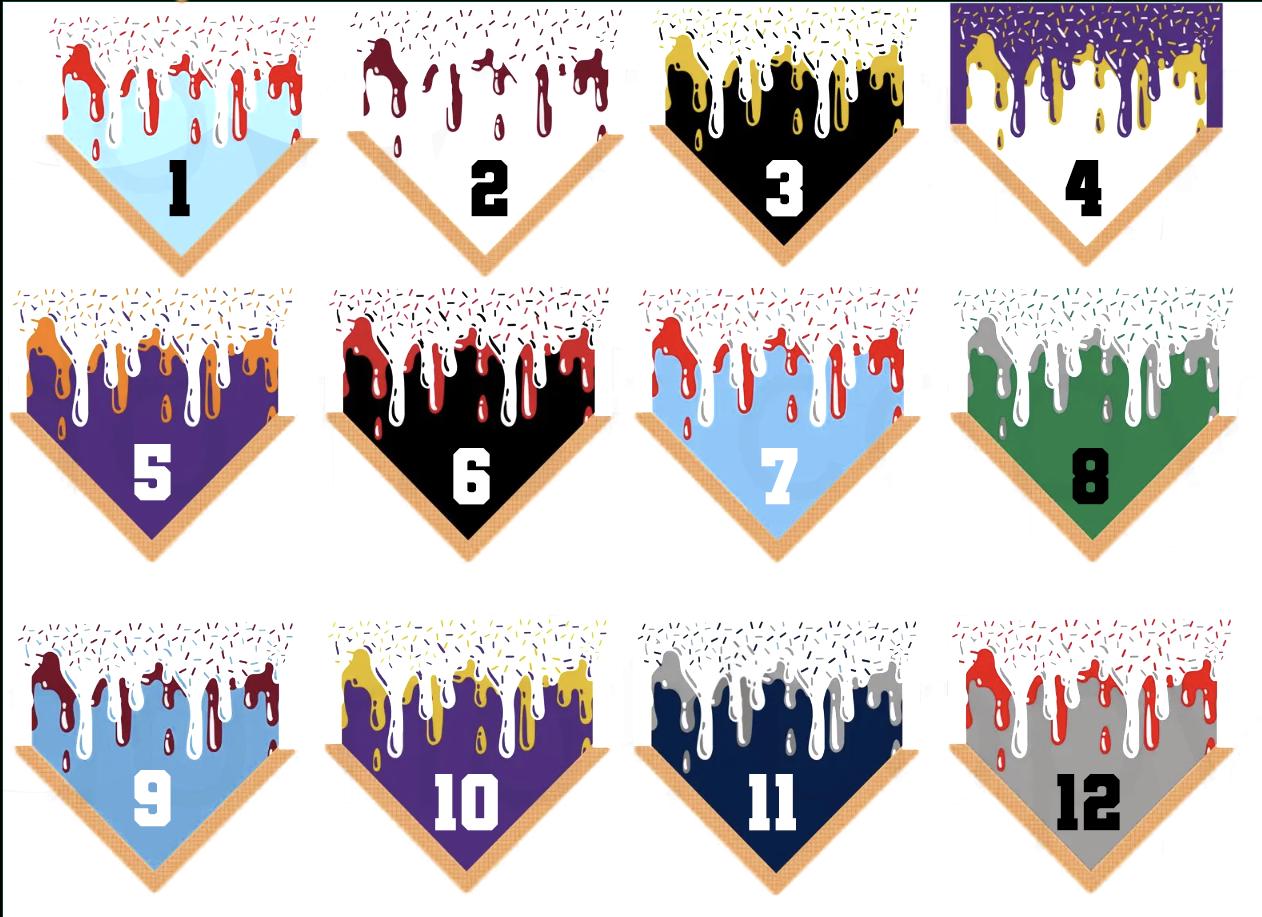 Baseball Drip Birthday Stickers, Personalized Round Birthday Labels, Custom Colors