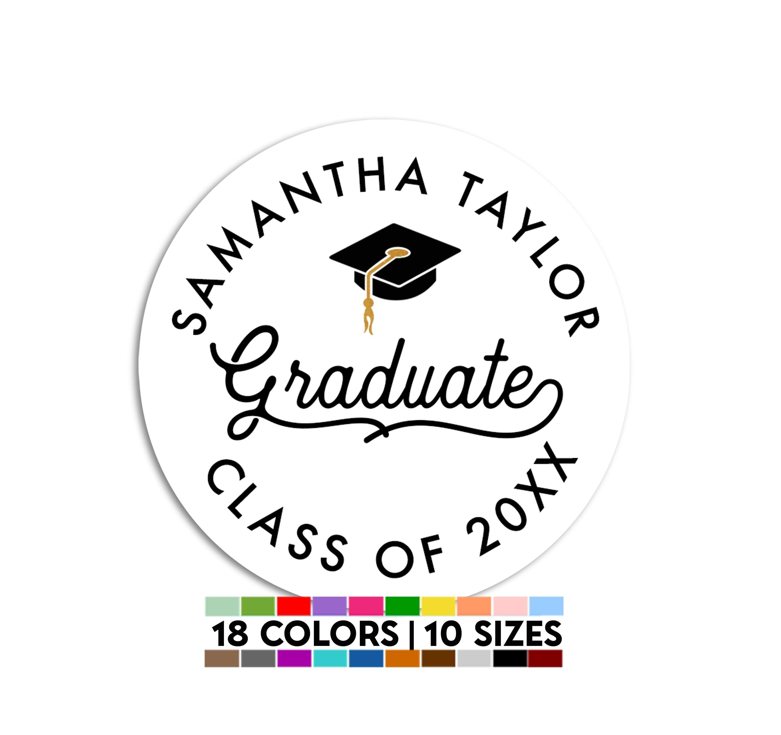 Personalized Graduation Stickers, Class of 2026, Graduate Party Labels