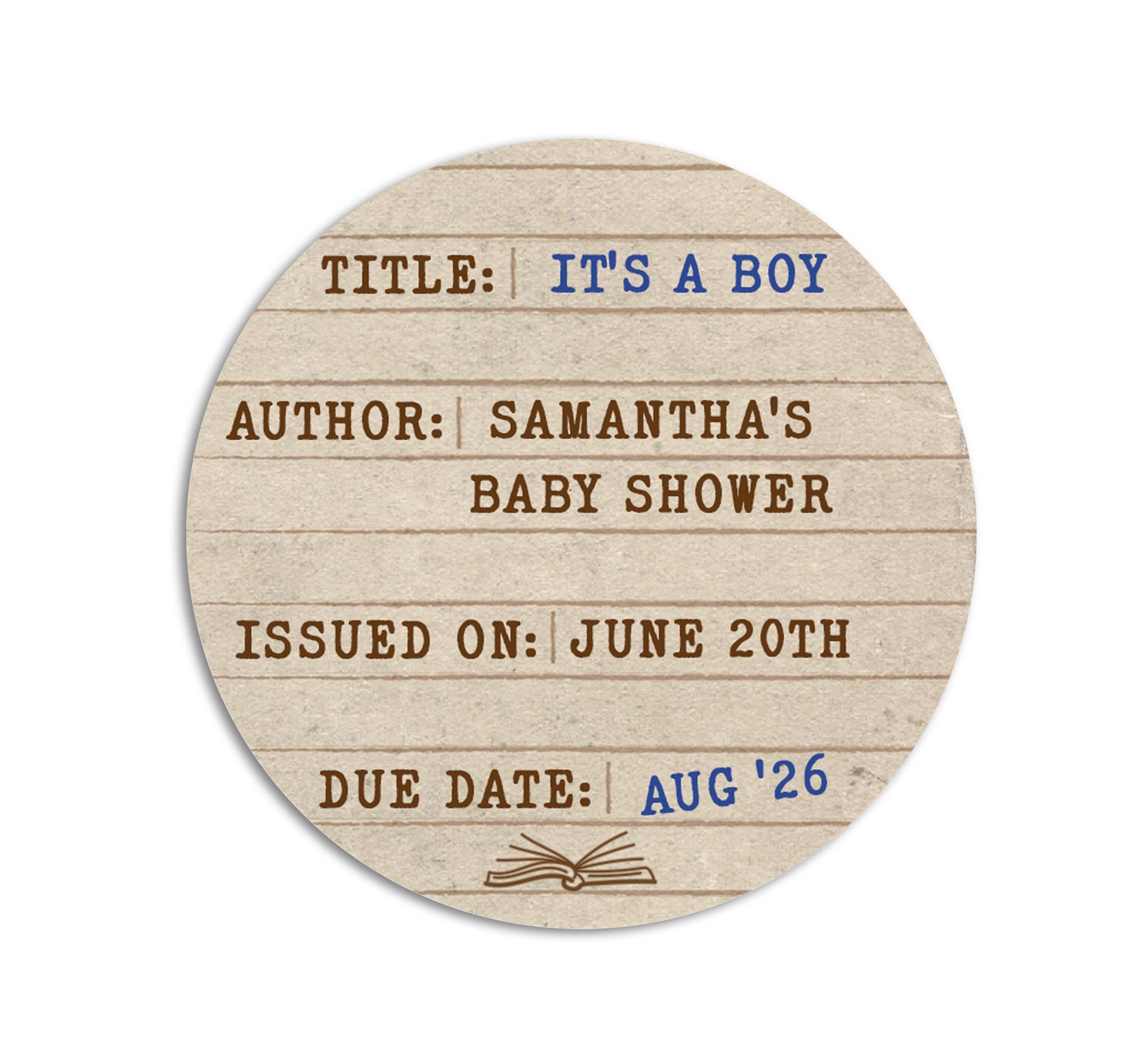 Next Chapter Baby Shower Stickers, Library Card Labels, Book Themed Favors