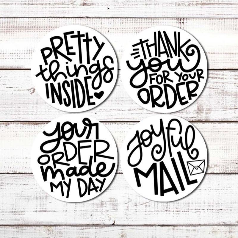 Thank You For Shopping Small Stickers - Business Packaging Labels