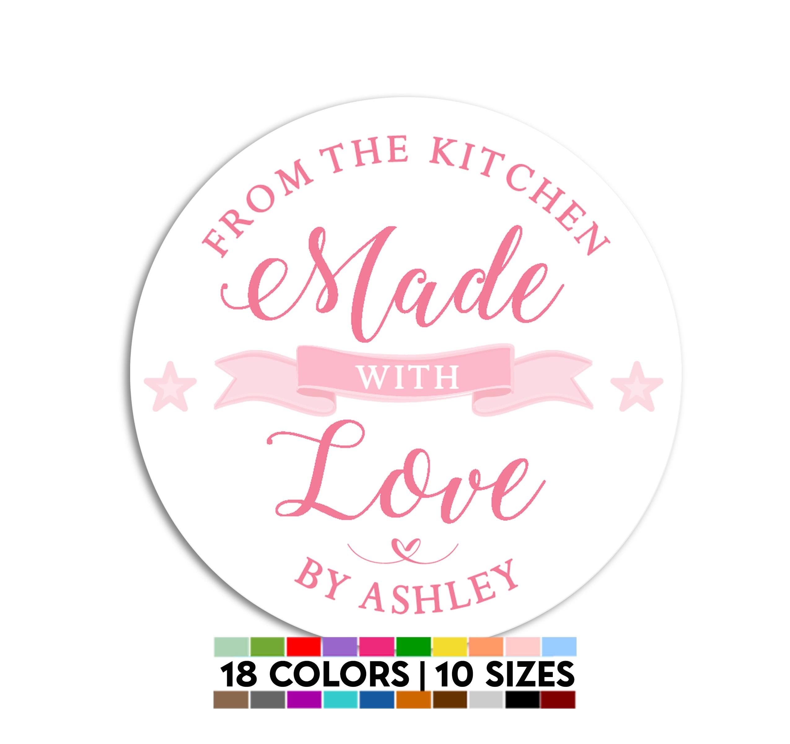 Personalized Made with Love Stickers, Baked Goods Label, Baking Stickers, Small Business Bakery