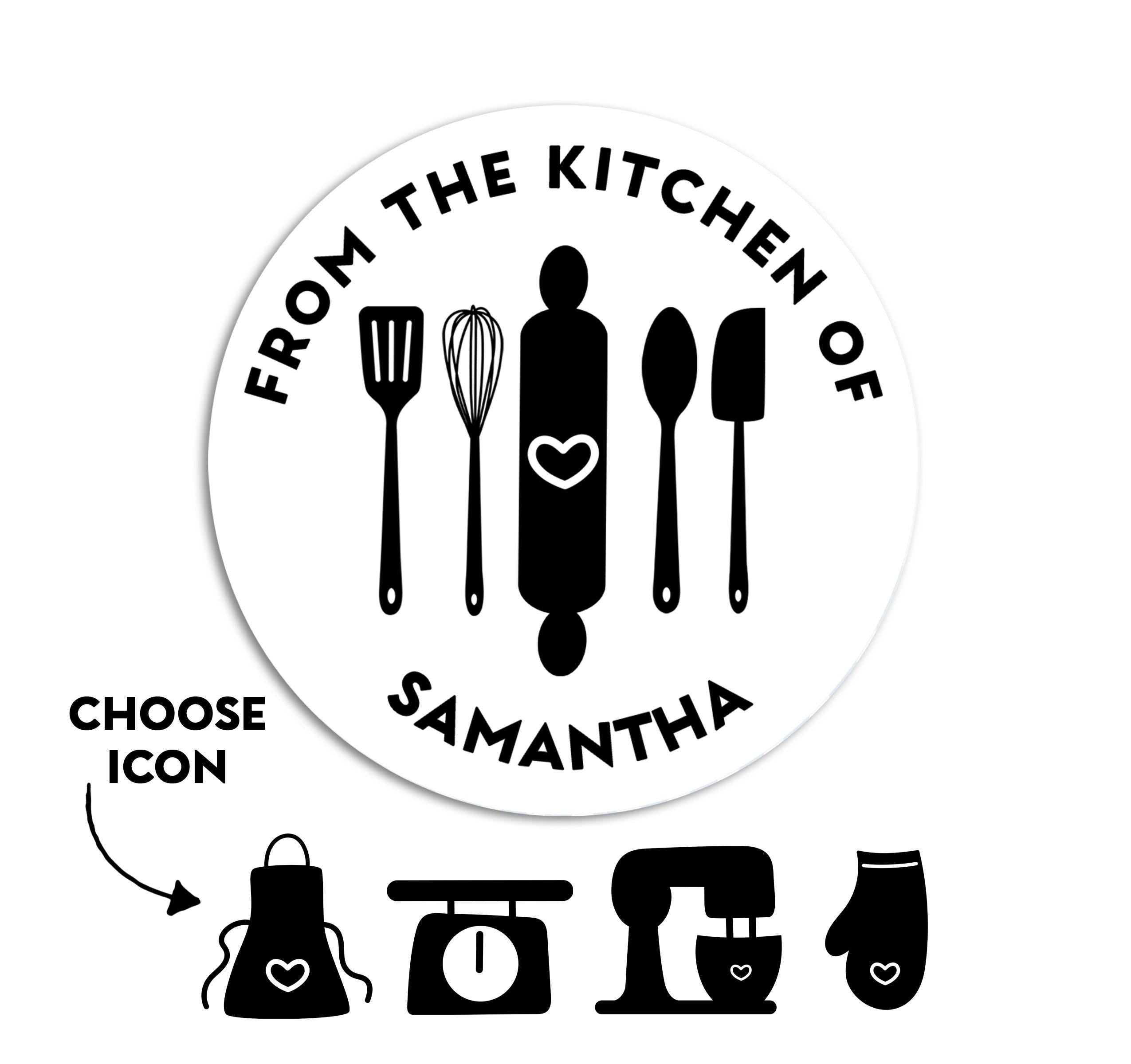From the Kitchen of Stickers, Personalized Baked Goods Label, Made with Love Stickers, Small Business Bakery
