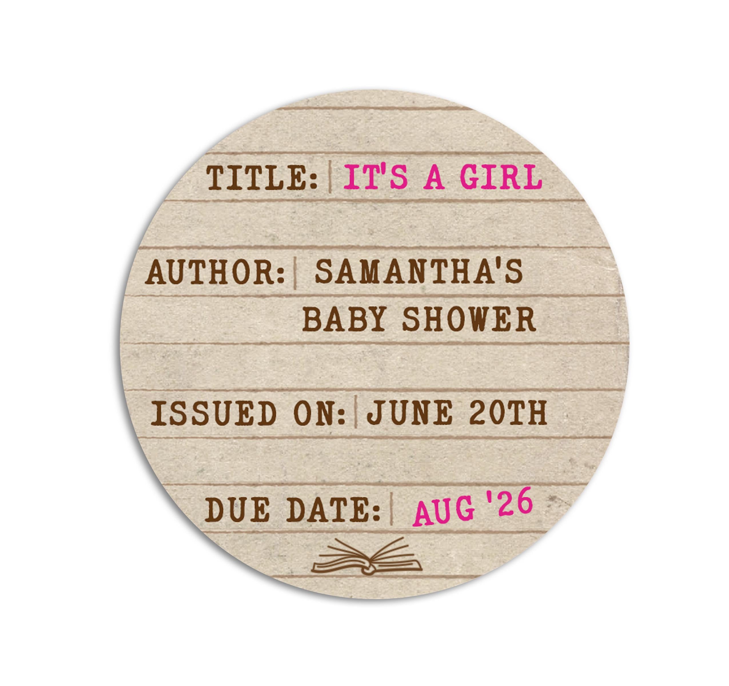 Next Chapter Baby Shower Stickers, Library Card Labels, Book Themed Favors