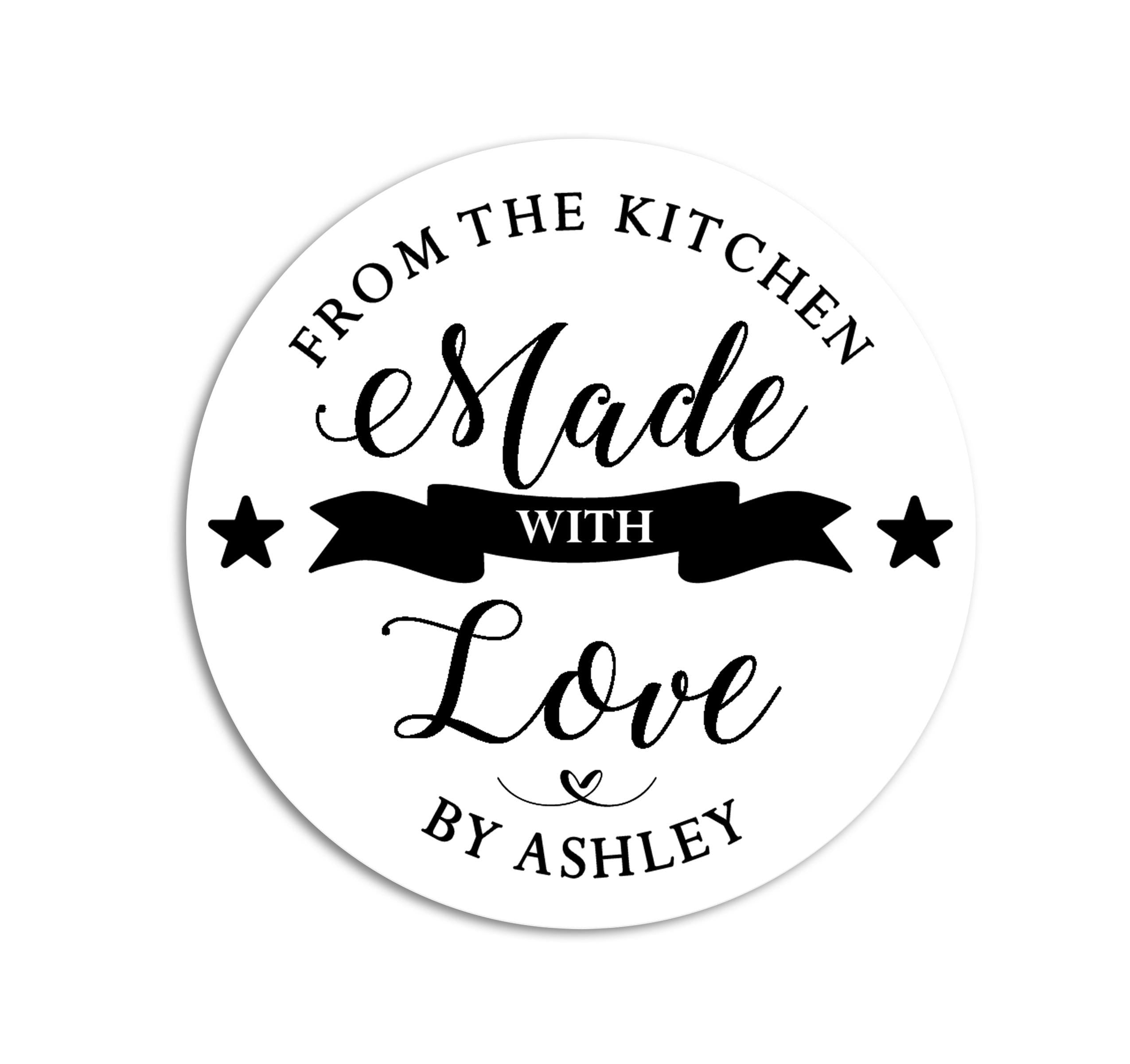Personalized Made with Love Stickers, Baked Goods Label, Baking Stickers, Small Business Bakery