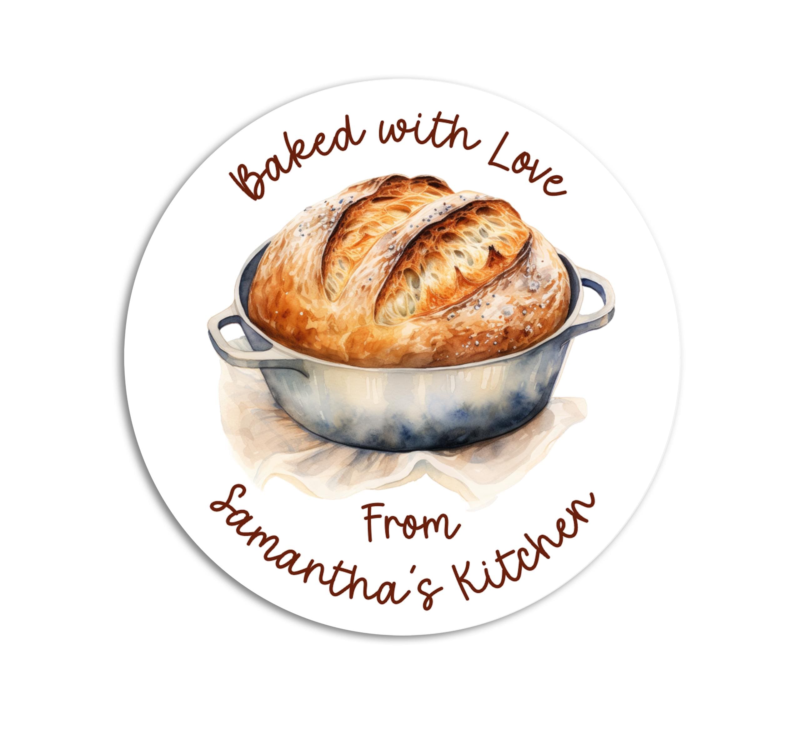 Personalized Sourdough Stickers, Homemade Bread, Baked Goods Label, Small Business Bakery