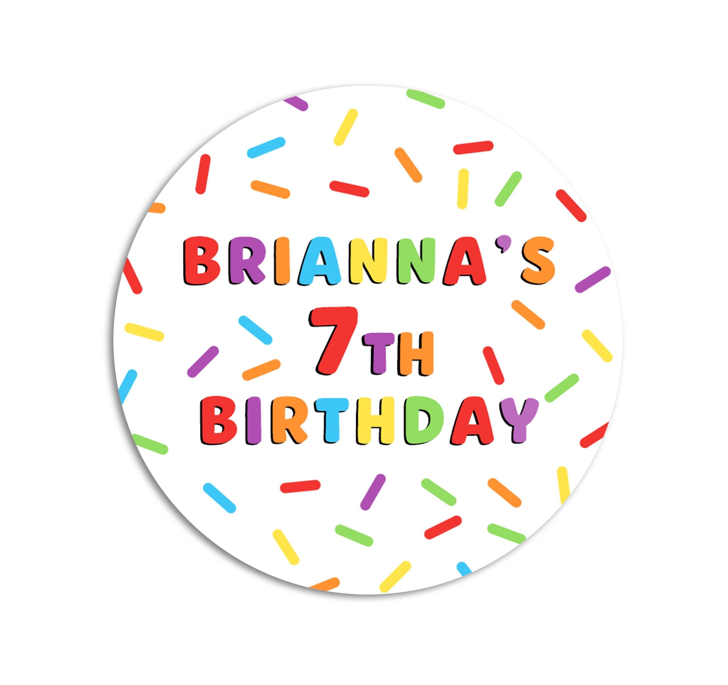 Birthday Party Kid Stickers, Sprinkle Confetti Labels, Happy Birthday Favors