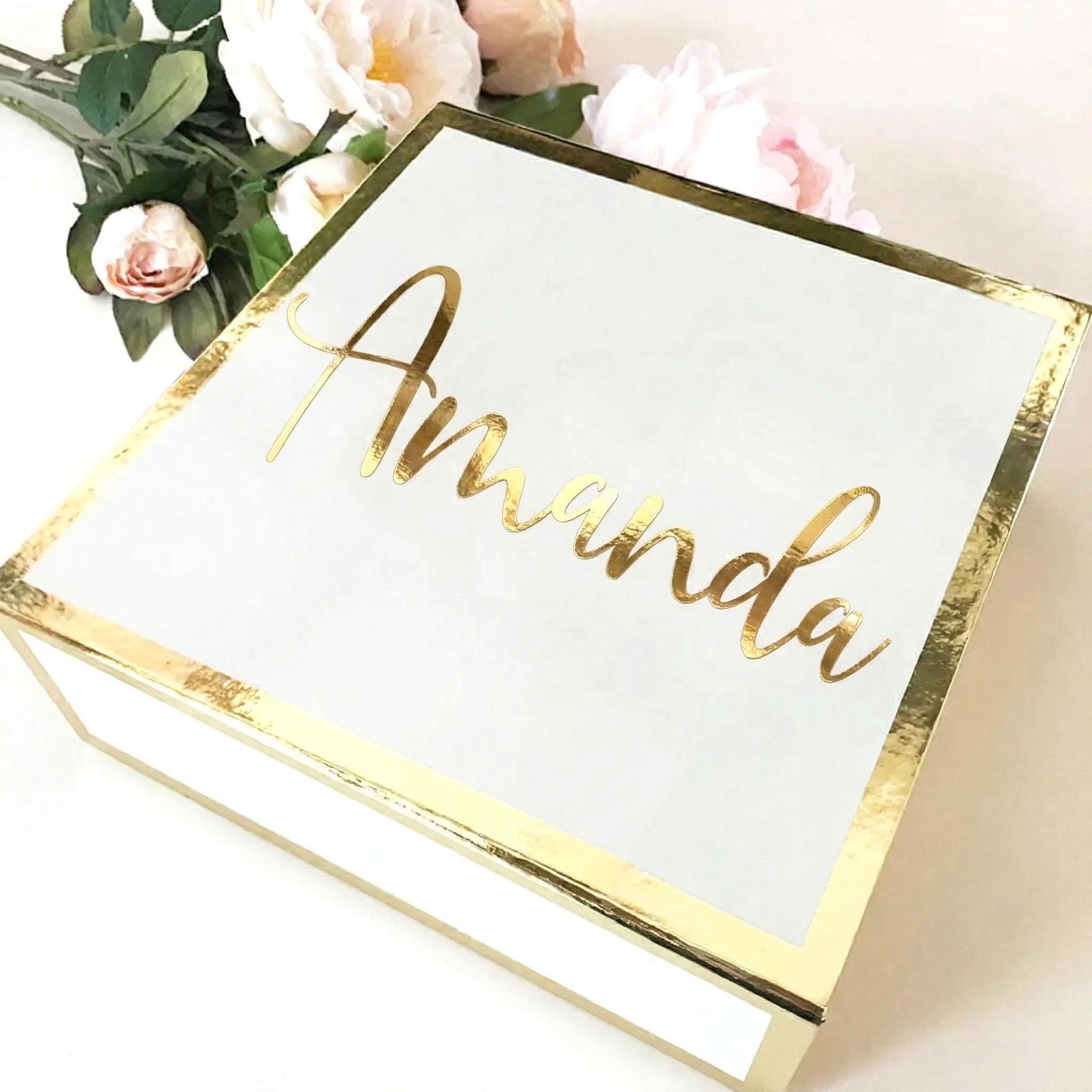 Maid of Honor Will You be Proposal Box, Gold Script Name Gift Package, Flower Girl Idea