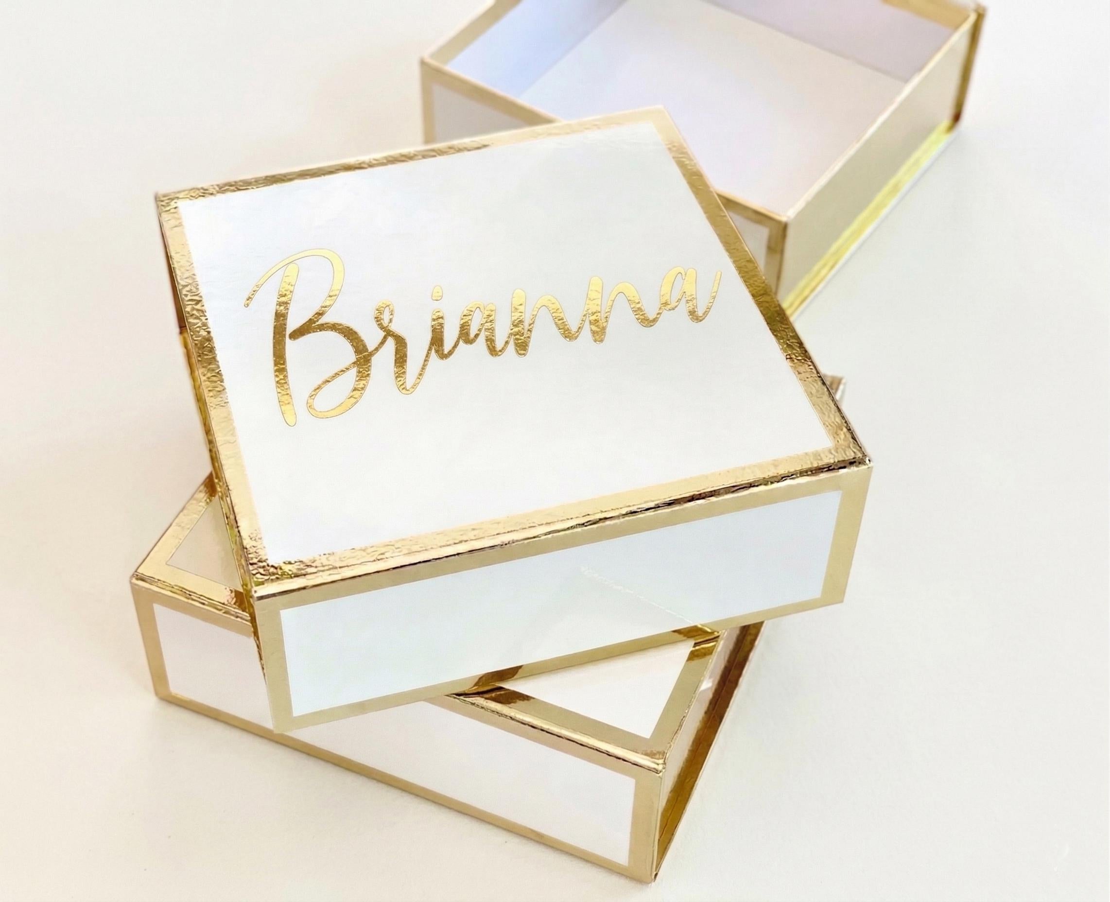 Maid of Honor Will You be Proposal Box, Gold Script Name Gift Package, Flower Girl Idea