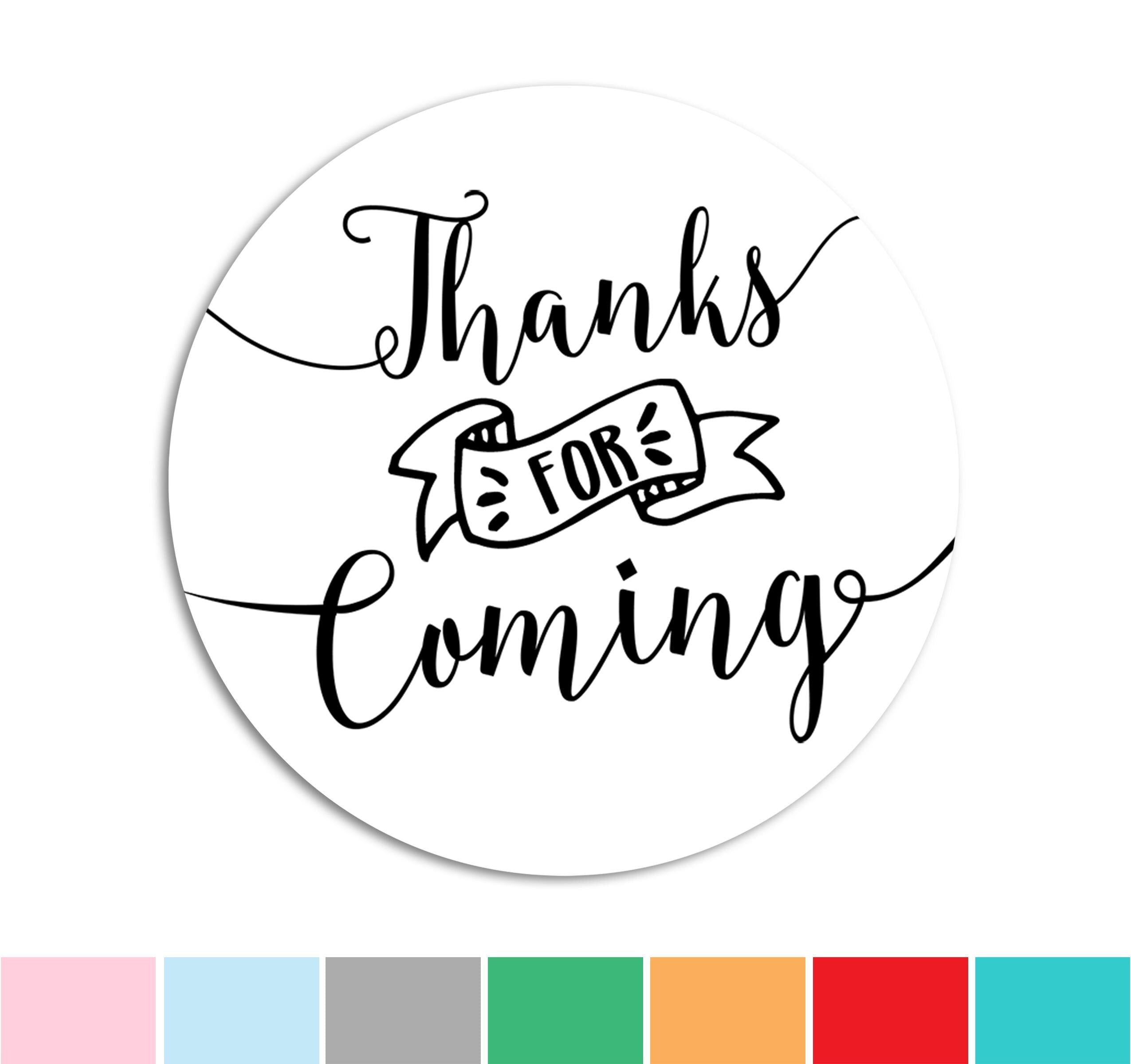 Thank You for Coming Stickers, Party Favors, Baby Shower, Wedding, Bridal, Birthday Labels