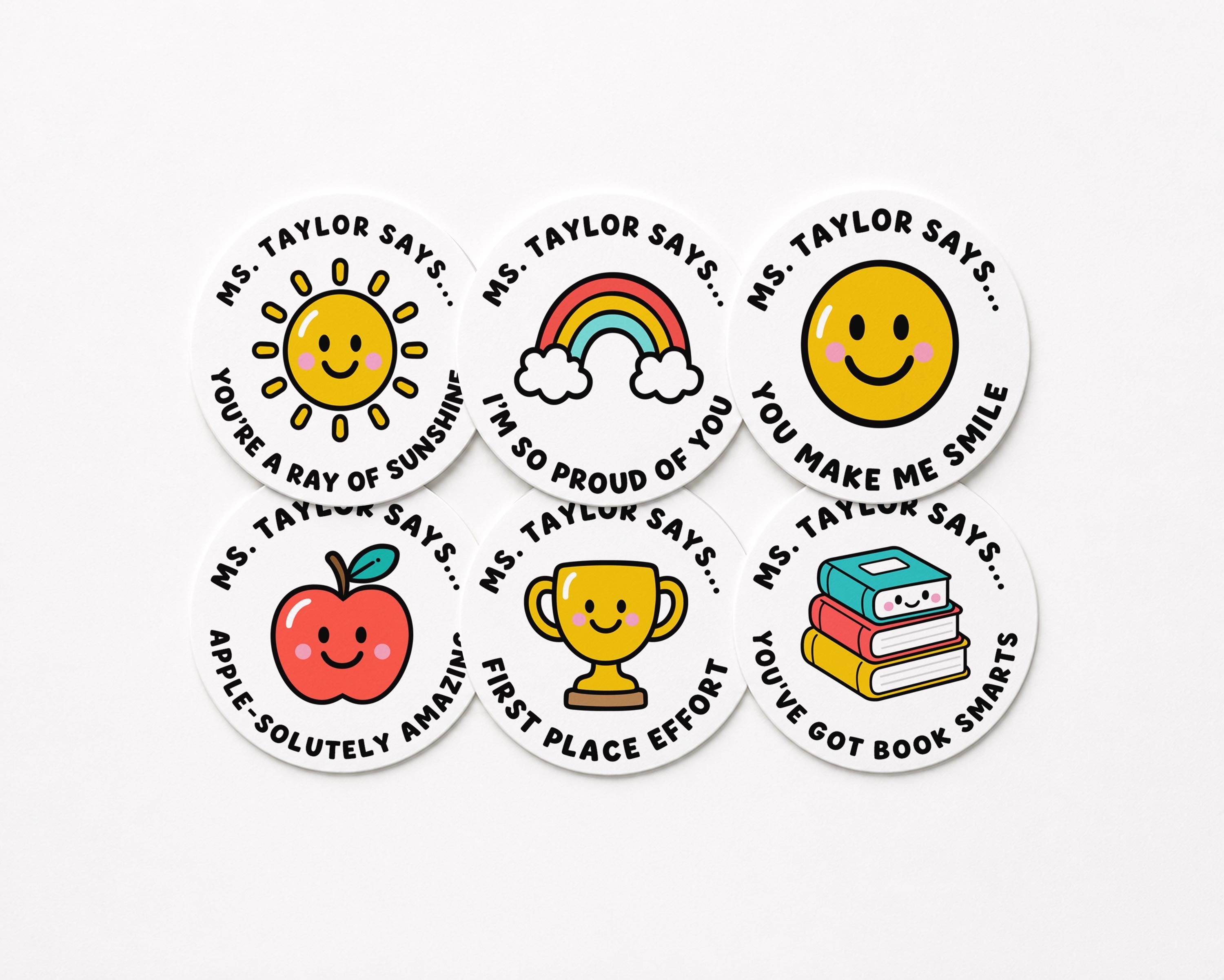 Personalized Teacher Reward Stickers, Well Done Labels for Students, Classroom Achievement, Teacher Gifts