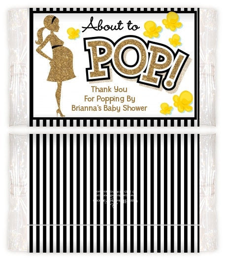 Ready To Pop Gold Glitter - Printable Popcorn Wrappers