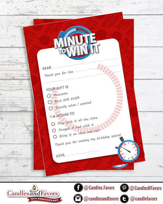 Minute To Win It - Birthday Party Invitation DIY printable PDF