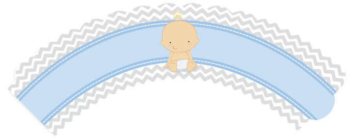 It's A Boy Chevron - Baby Shower Cupcake Wrappers
