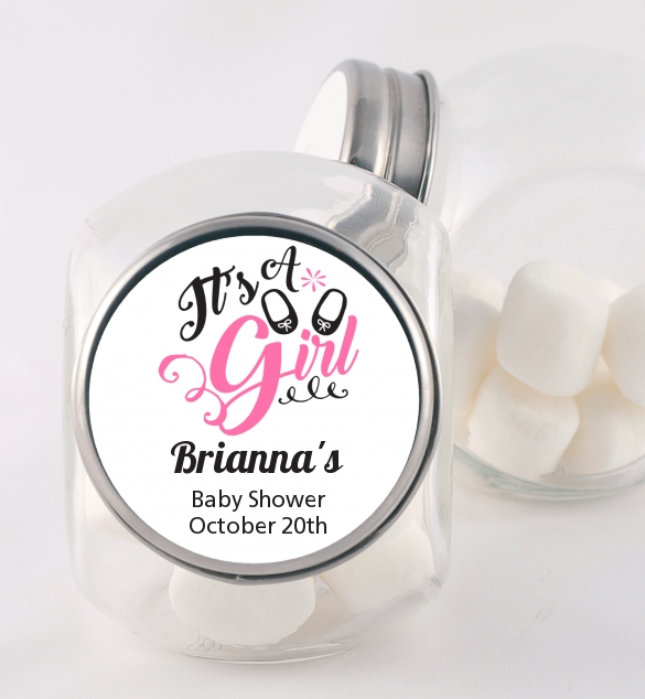 It's A Girl - Personalized Baby Shower Candy Jar