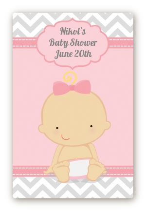 It's A Girl Chevron - Custom Large Rectangle Baby Shower Sticker/Labels