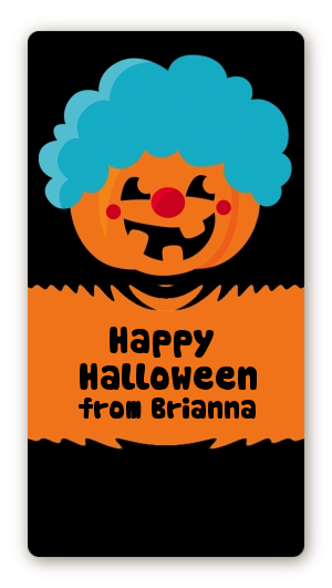 Jack O Lantern Clown - Custom Rectangle Halloween Sticker/Labels