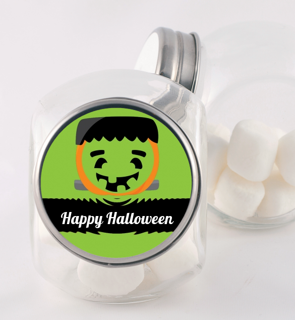 Jack O Lantern Frankenstein - Personalized Halloween Candy Jar