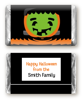 Jack O Lantern Frankenstein - Personalized Halloween Mini Candy Bar Wrappers