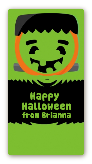 Jack O Lantern Frankenstein - Custom Rectangle Halloween Sticker/Labels