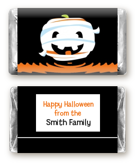 Jack O Lantern Mummy - Personalized Halloween Mini Candy Bar Wrappers