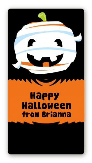 Jack O Lantern Mummy - Custom Rectangle Halloween Sticker/Labels