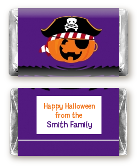 Jack O Lantern Pirate - Personalized Halloween Mini Candy Bar Wrappers