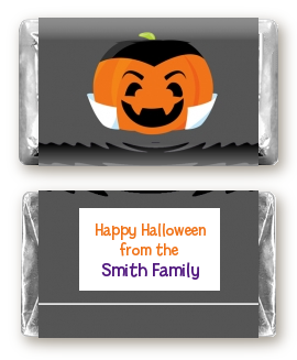 Jack O Lantern Vampire - Personalized Halloween Mini Candy Bar Wrappers